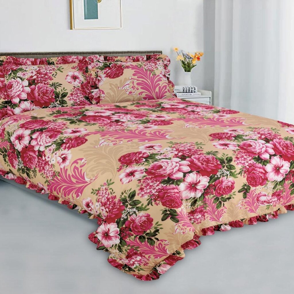 Overige Ruches Flowers Sand Dekbedovertrek Micro Percal