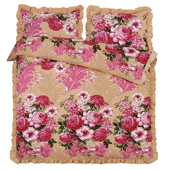 Overige Dekbedovertrek Ruches Flowers Sand