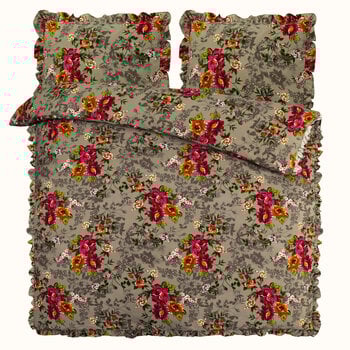 Overige Dekbedovertrek Ruches Flowers Embossed Taupe