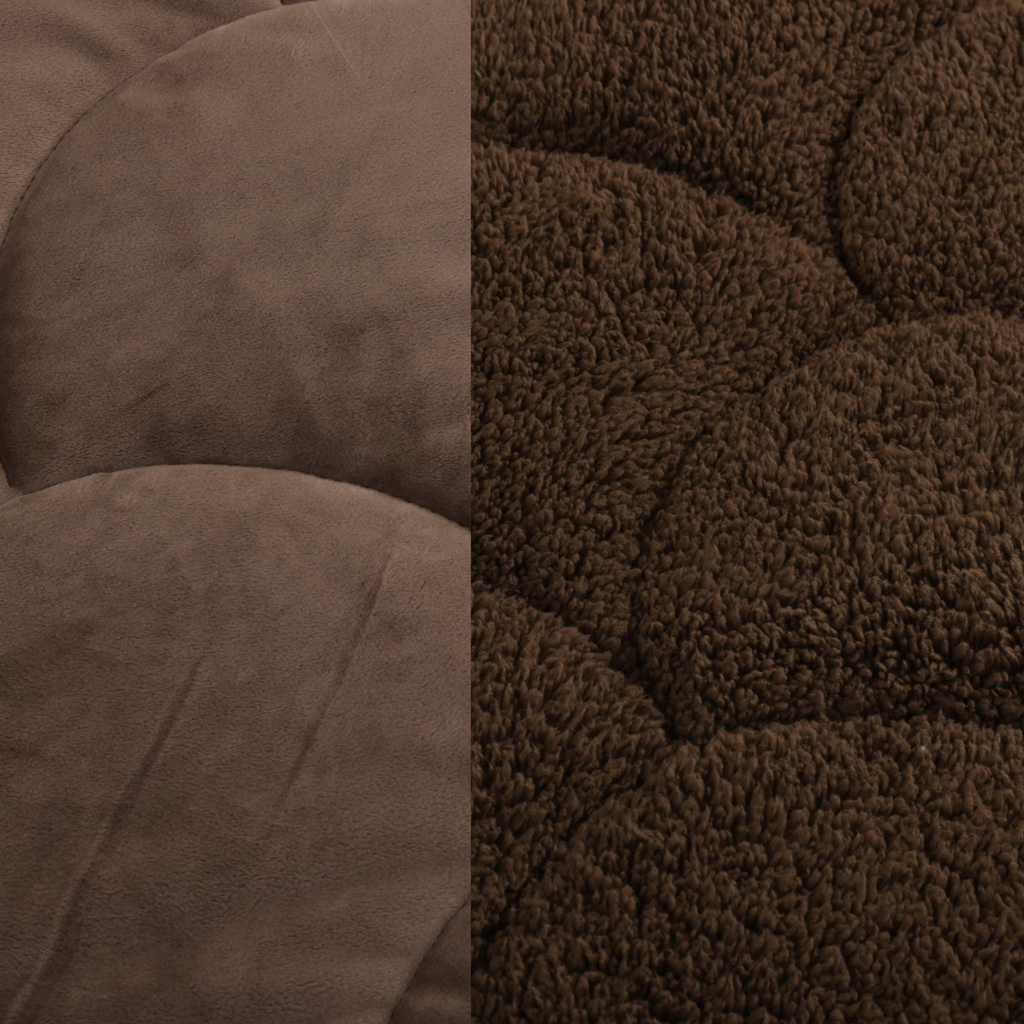 Beau Maison Velvet Sherpa Comfort Dekbed All Year – Luxe 2-in-1 Dekbed - Coffee Brown