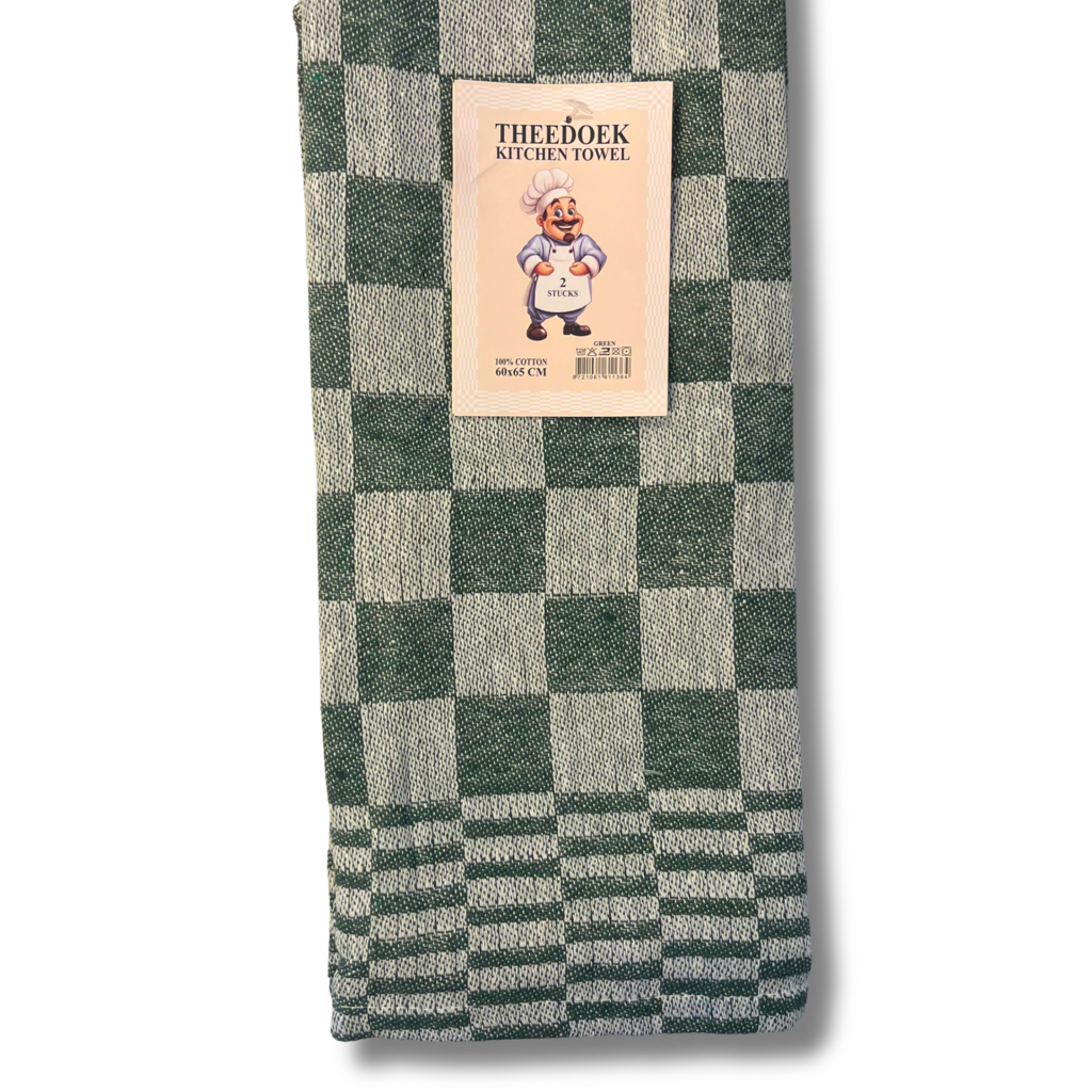 Beau Maison Geblokte Theedoek Groen