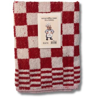 Beau Maison Keukendoek - Handdoek Geblokt Rood