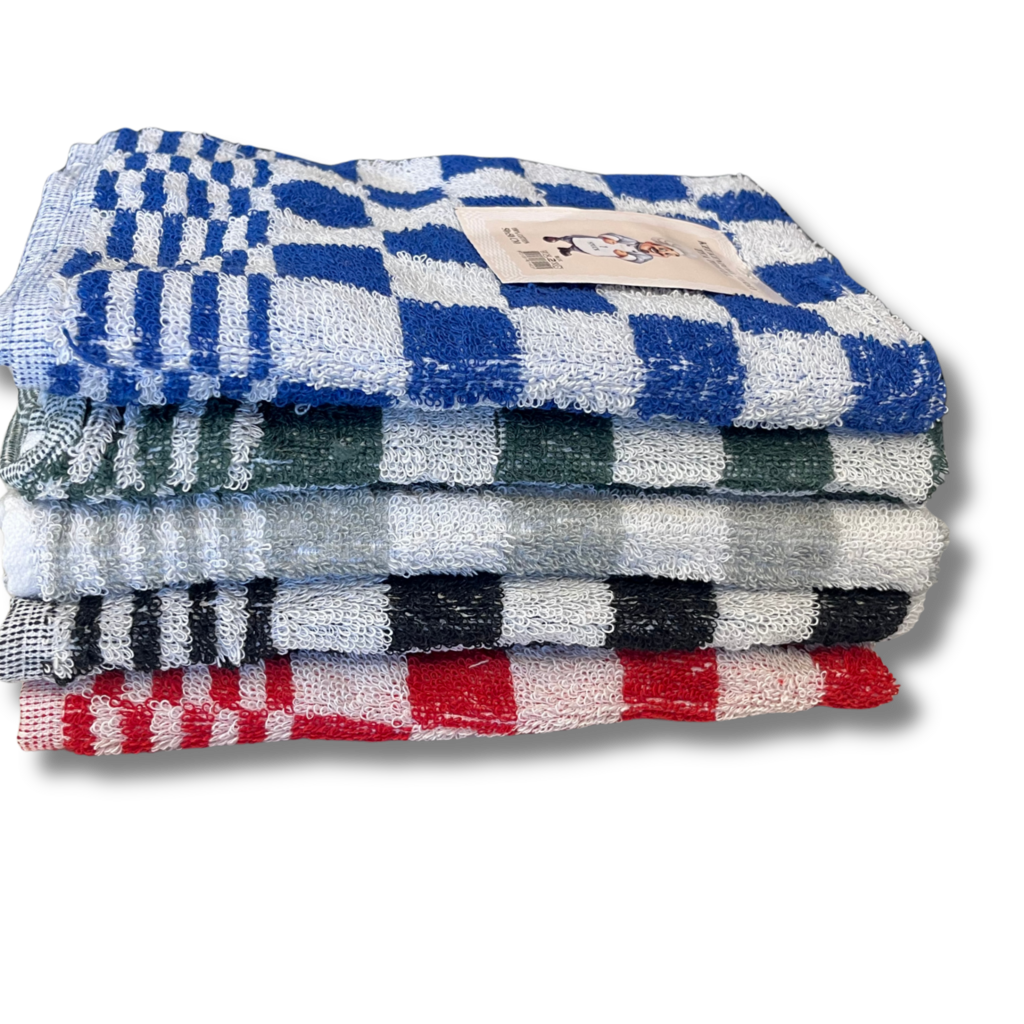 Beau Maison Katoenen Keuken Handdoek - Geblokt Zwart