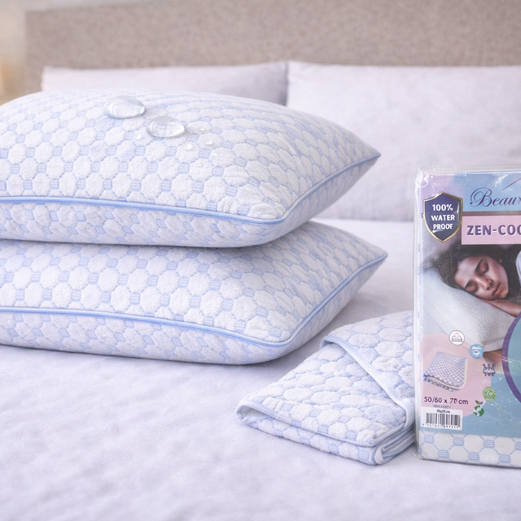 Beau Maison Zen Cool Molton Waterdichte Kussensloop 50/60 x 70 cm - Dubbel Geweven