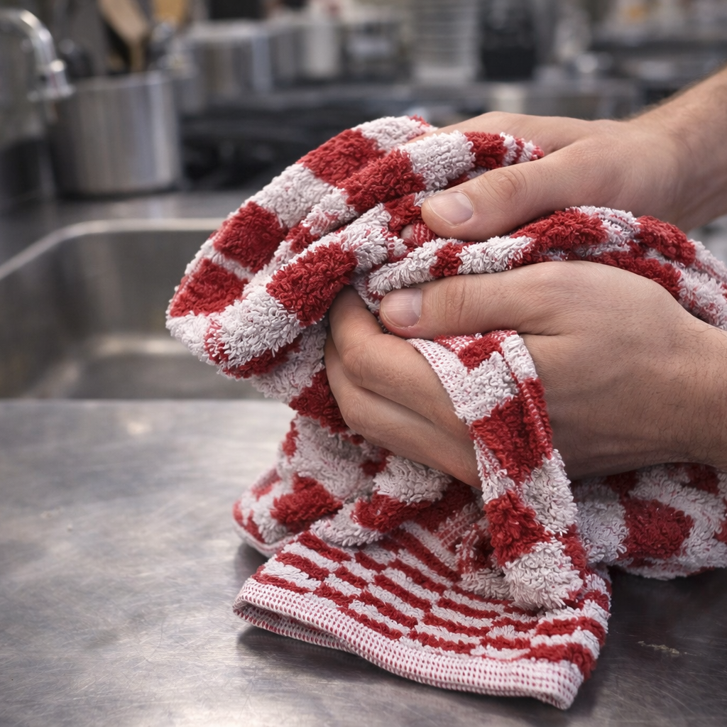 Beau Maison Katoenen Keuken Handdoek - Geblokt Rood