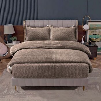 Beau Maison Sherpa Flanel Easy Dekbed - Coffee Brown