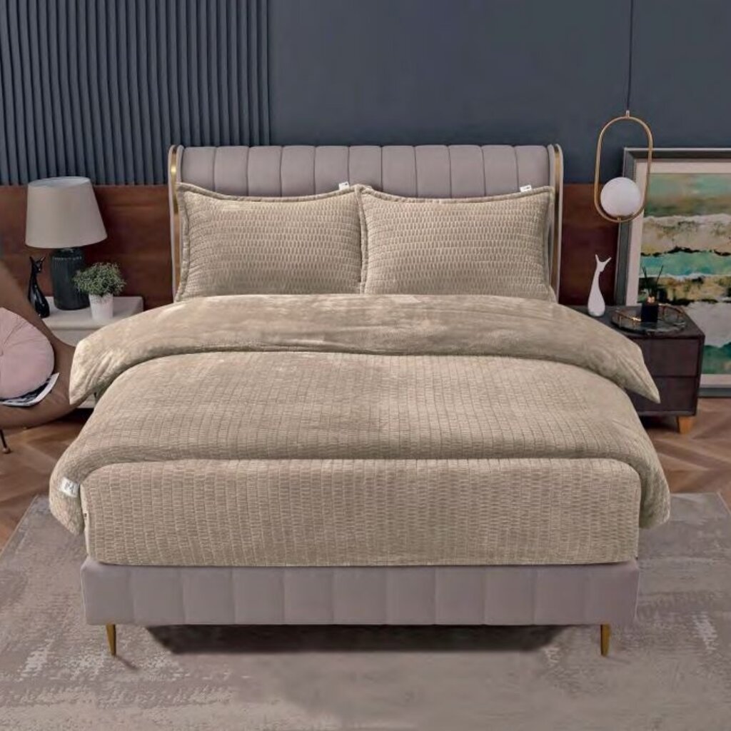 Beau Maison Dubbelzijdig Sherpa Flanel Dekbed All Year – Luxe 2-in-1 Dekbed - Beige