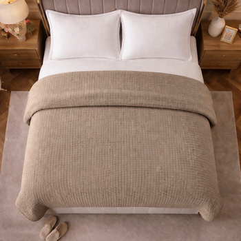 Beau Maison Sherpa Flanel Double Dekbed - Beige
