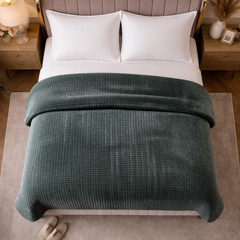 Beau Maison Sherpa Flanel Double Dekbed - Dark Grey