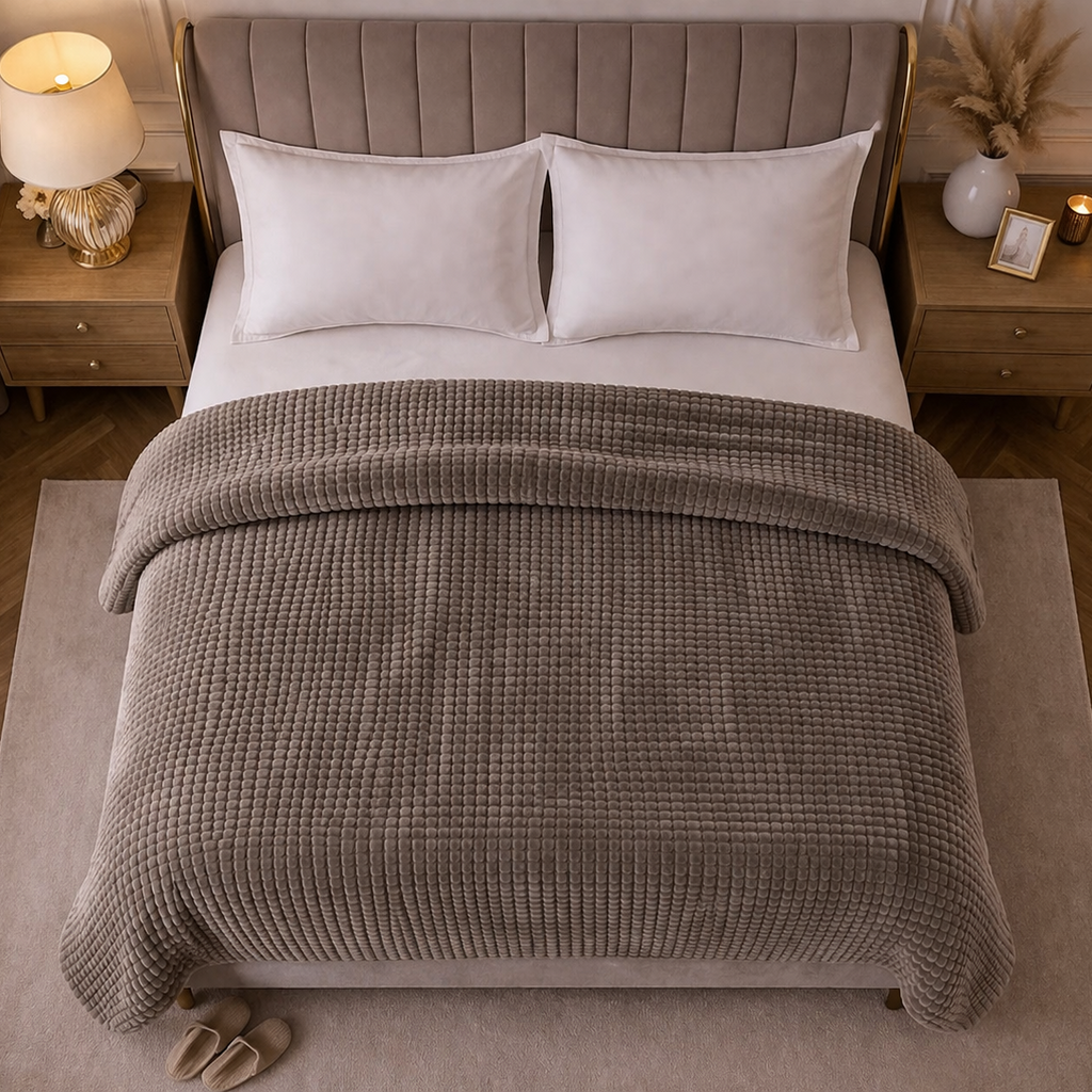Beau Maison Sherpa Flanel Dekbed All Year – Luxe 2-in-1 Dekbed - Coffee Brown
