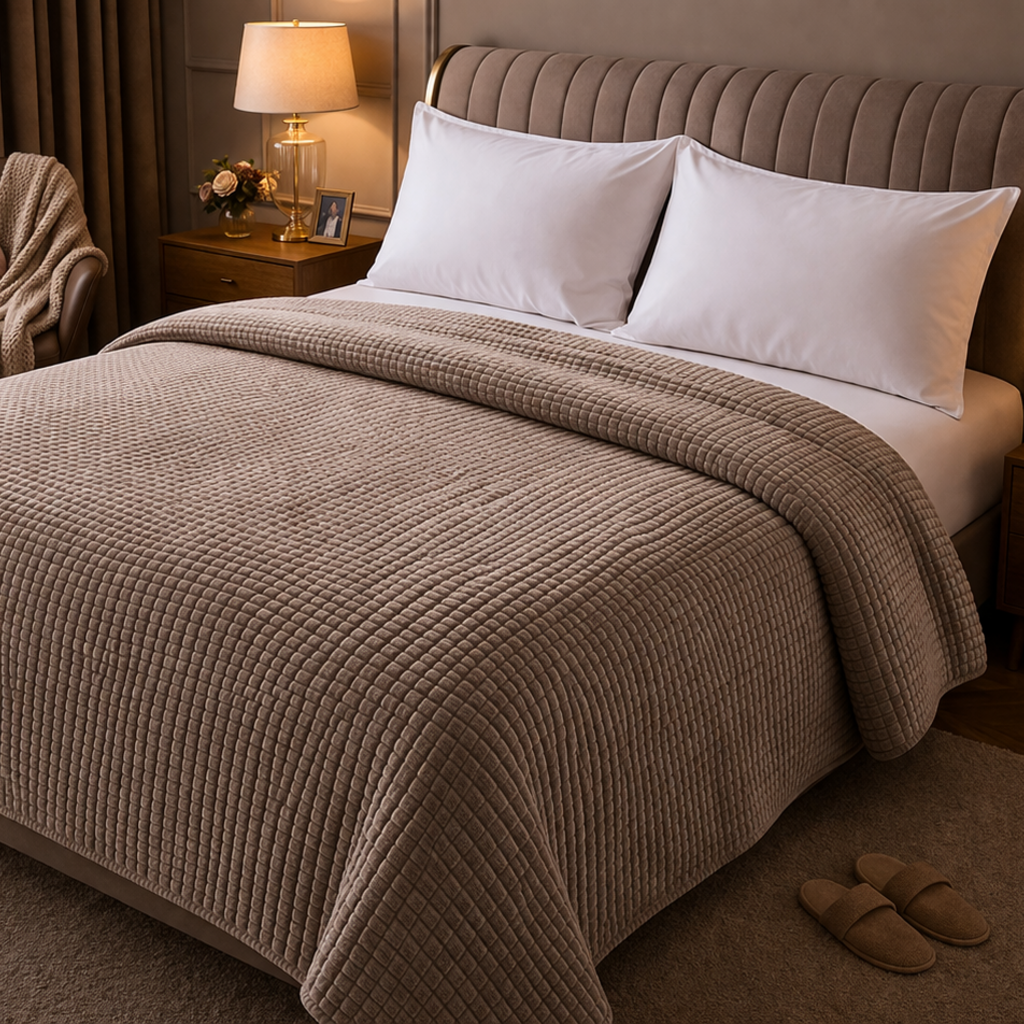 Beau Maison Sherpa Flanel Dekbed All Year – Luxe 2-in-1 Dekbed - Coffee Brown