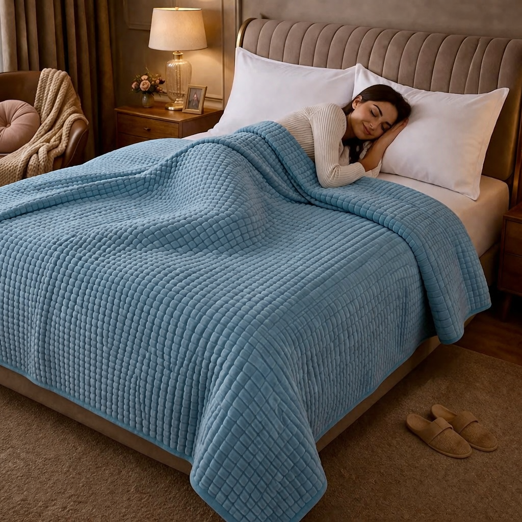 Beau Maison Dubbelzijdig Sherpa Flanel Dekbed All Year – Luxe 2-in-1 Dekbed - Petrol