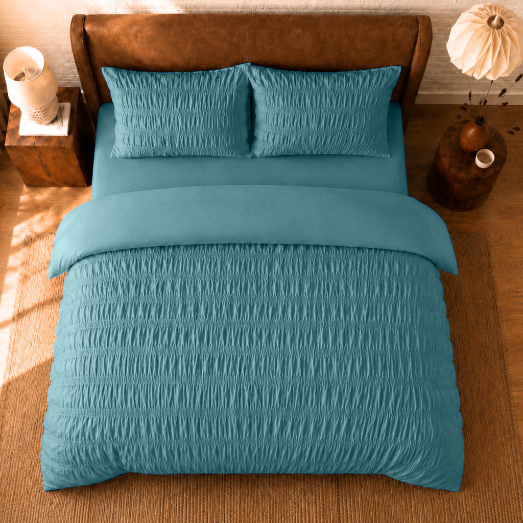 Beau Maison Seersucker Dekbedovertrek Blauw