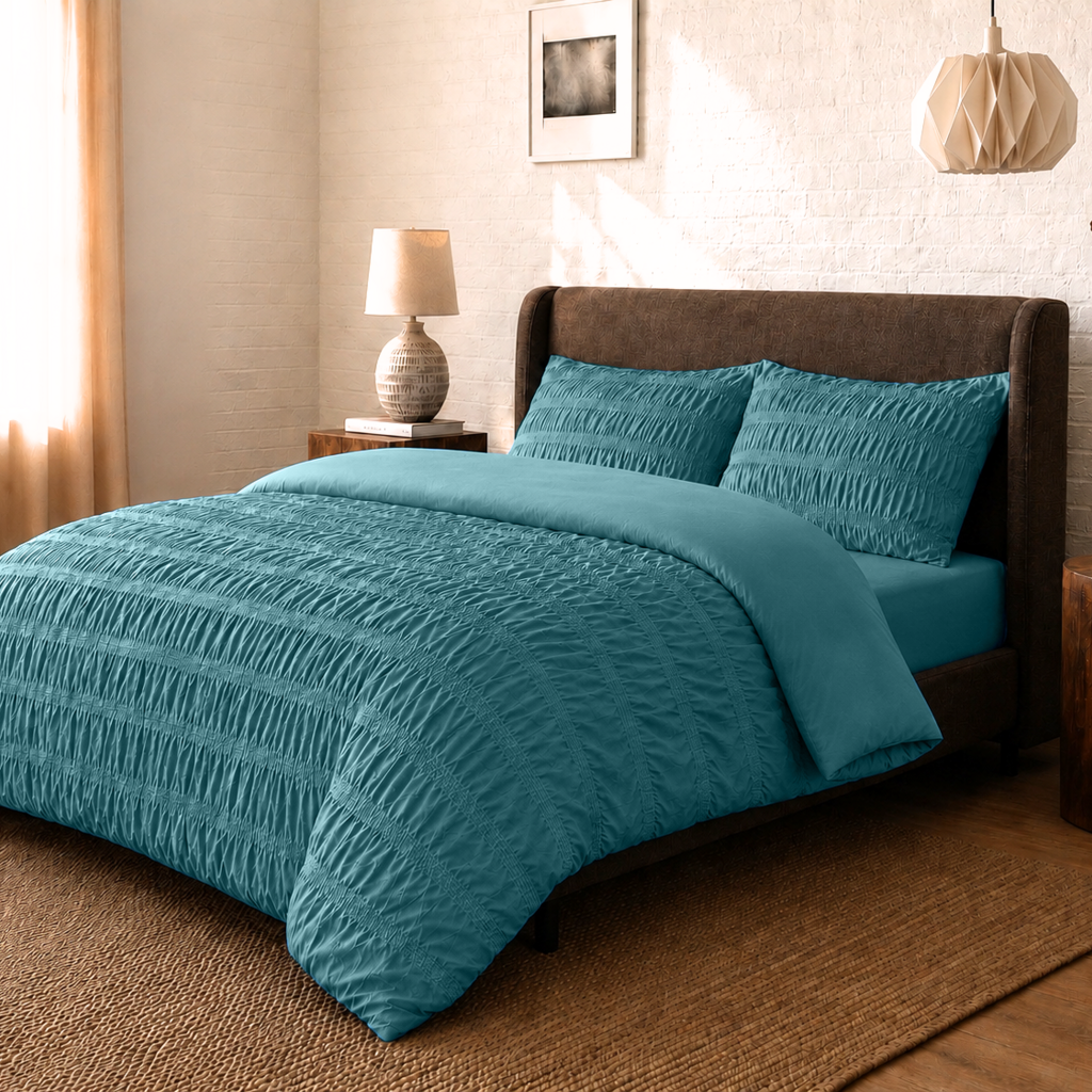 Beau Maison Seersucker Dekbedovertrek Blauw