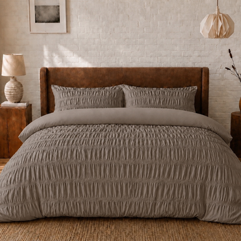 Beau Maison Dekbedovertrek Seersucker Taupe