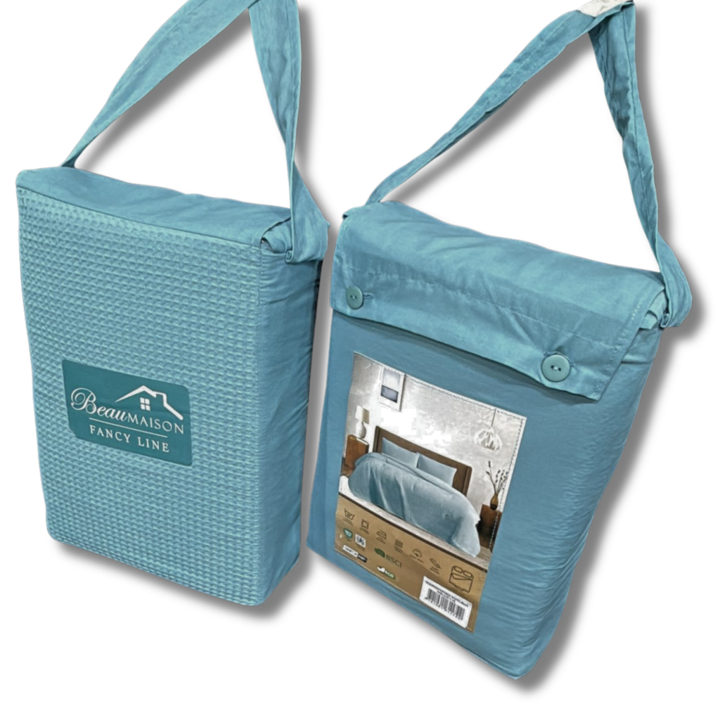 Beau Maison Dekbedovertrek Wafel Blauw - Katoen Blend