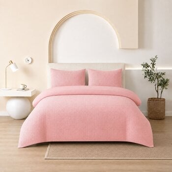 Beau Maison Wafel Dekbedovertrek Roze