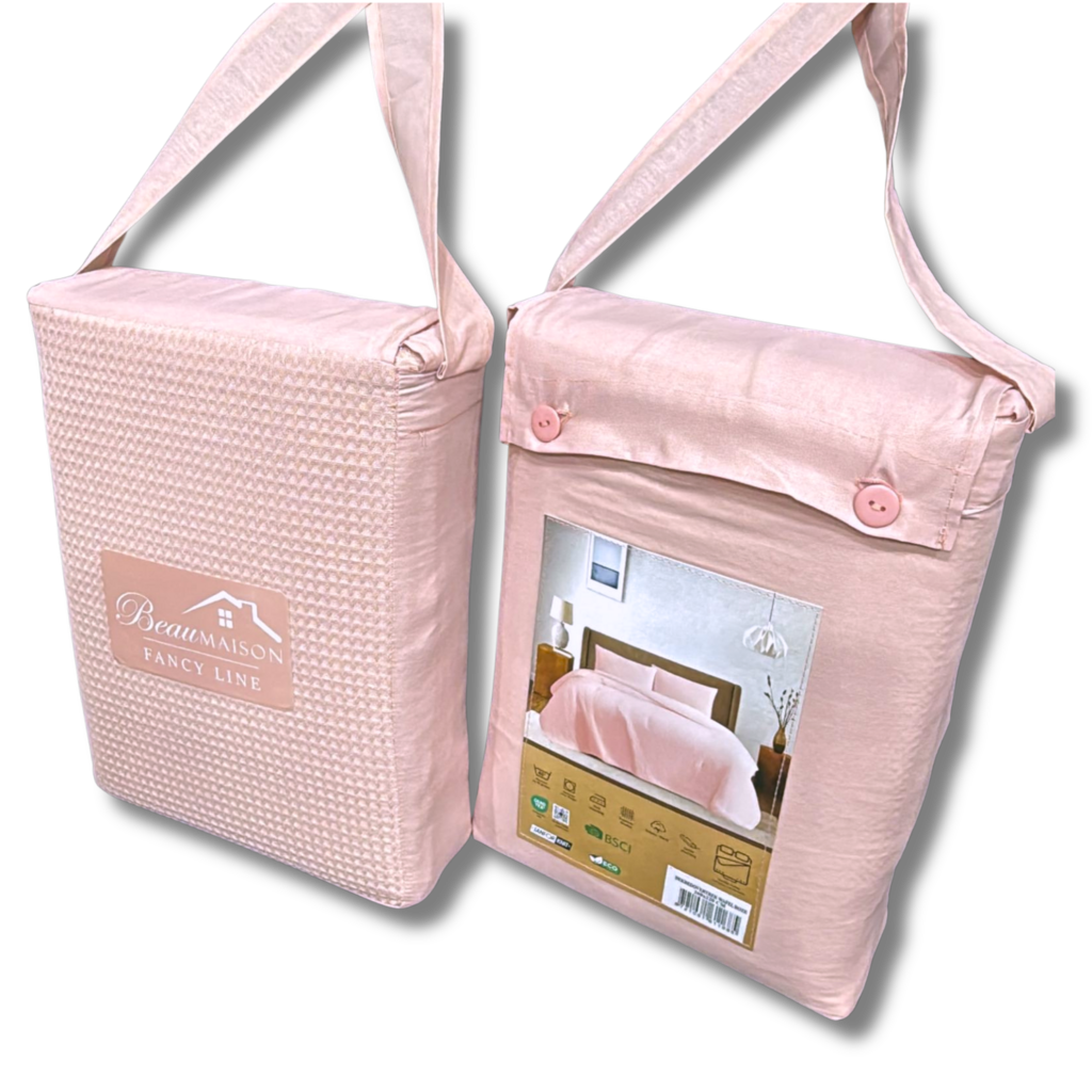 Beau Maison Dekbedovertrek Wafel Roze - Katoen Blend