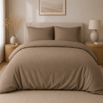 Beau Maison Wafel Dekbedovertrek Taupe
