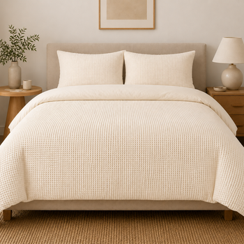 Beau Maison Wafel Dekbedovertrek Creme