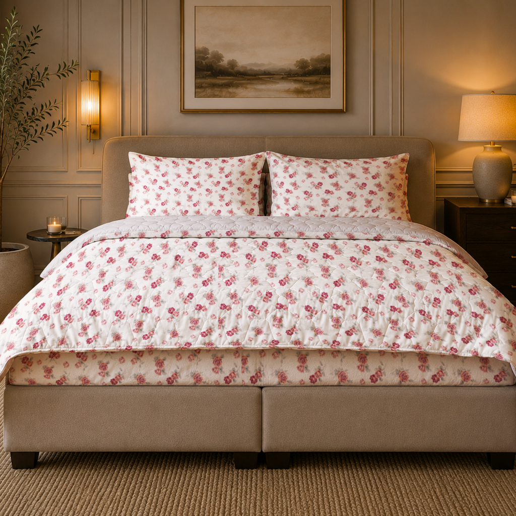 Beau Maison Uni Flowers Diamond Pink Easy Dekbed / Hoesloos Dekbed