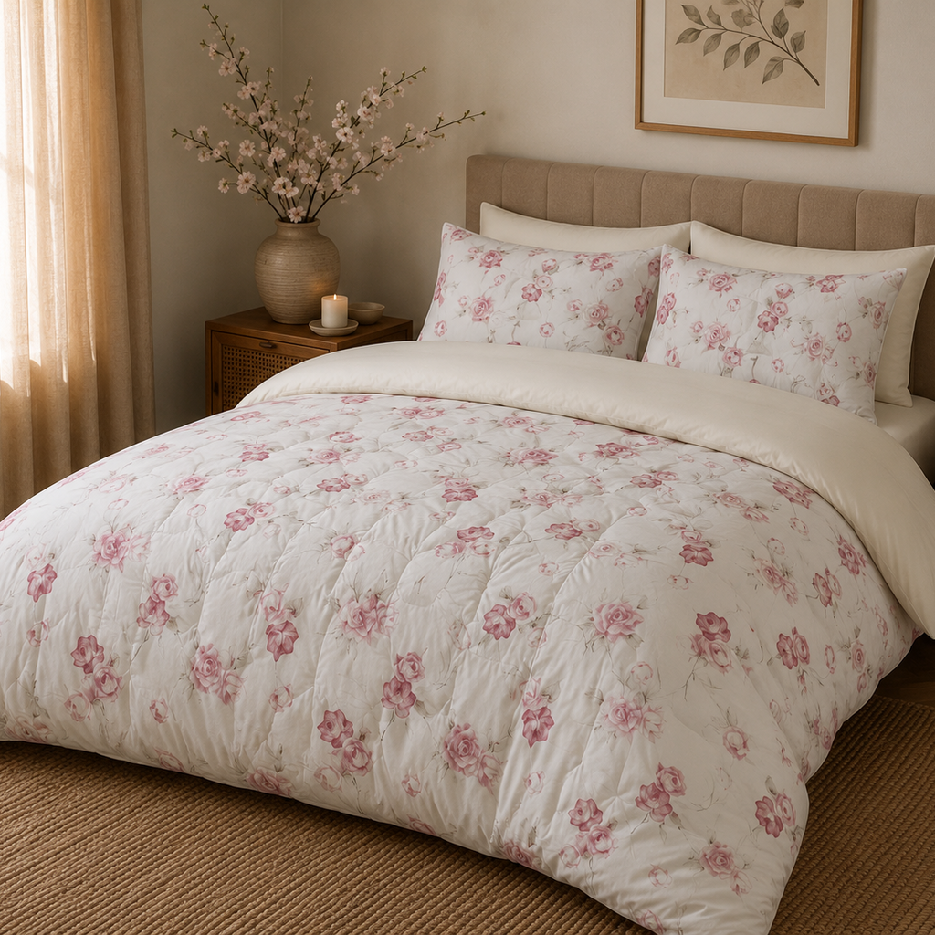Beau Maison Uni Flowers Diamond Pink Easy Dekbed / Hoesloos Dekbed