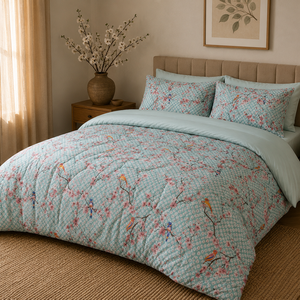 Beau Maison Japon Blue Easy Dekbed / Hoesloos Dekbed / Uni Onderzijde