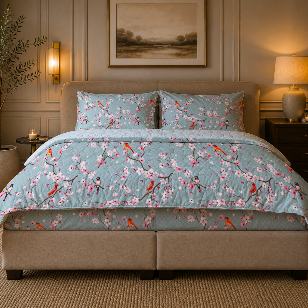 Beau Maison Japon Blue Easy Dekbed / Hoesloos Dekbed / Uni Onderzijde