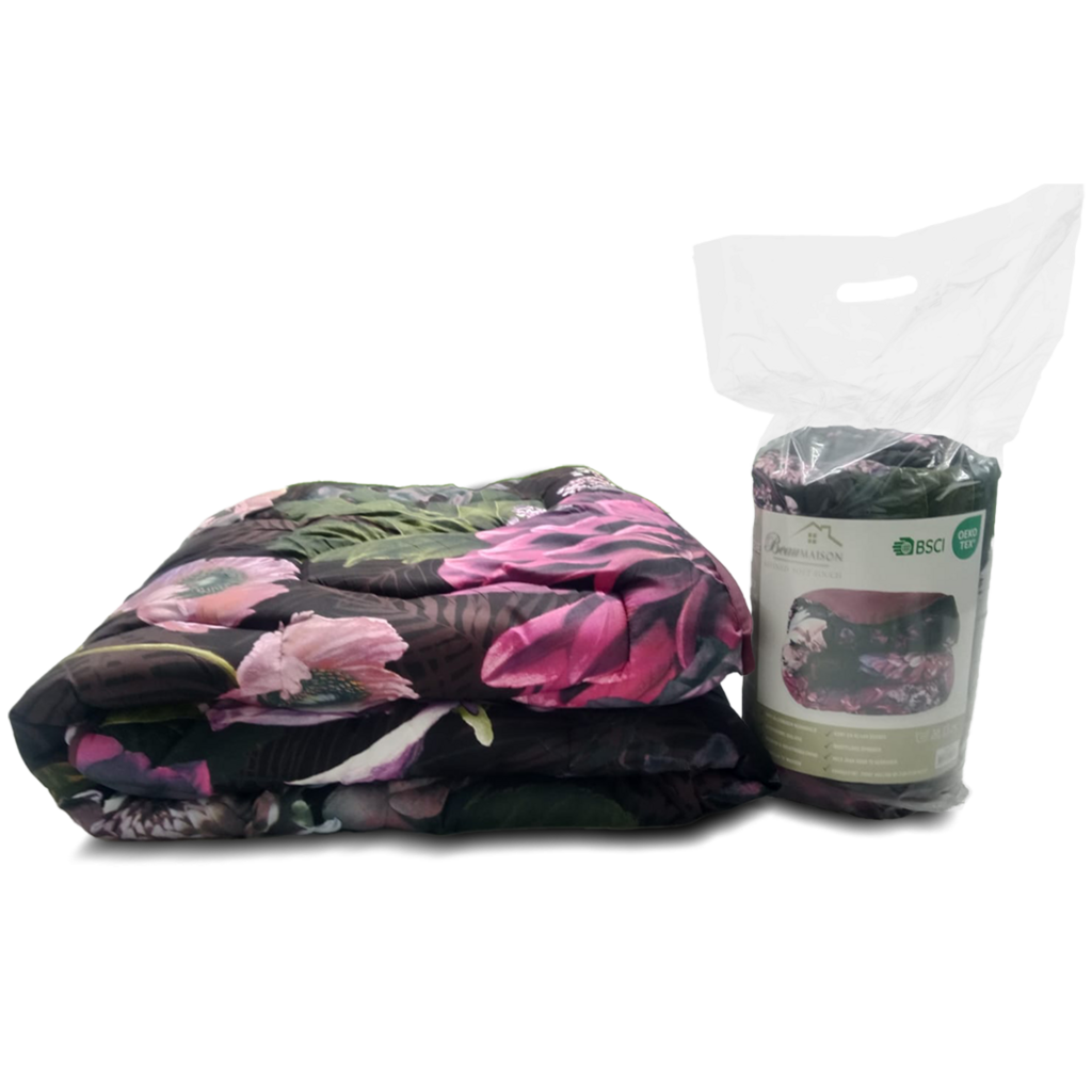 Beau Maison Purple Flowers Kant en Klaar Dekbed / Dekbed Zonder Overtrek / Uni Onderzijde