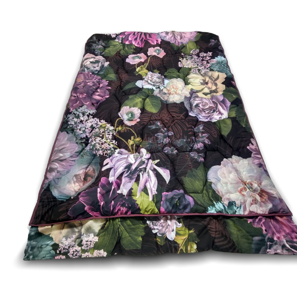 Beau Maison Purple Flowers Kant en Klaar Dekbed / Dekbed Zonder Overtrek / Uni Onderzijde