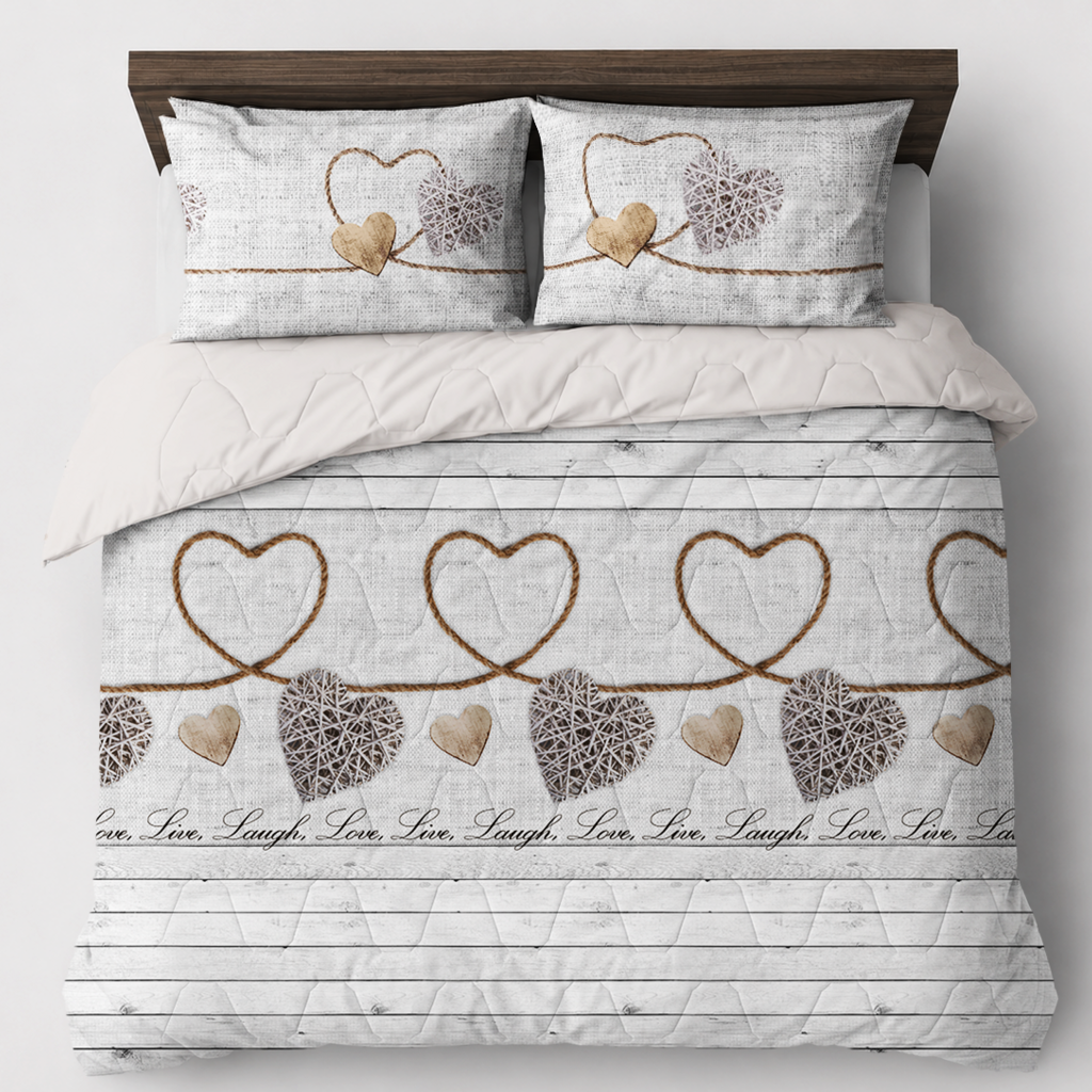 Beau Maison Live Laugh Love Easy Dekbed / Hoesloos Dekbed / Uni Onderzijde