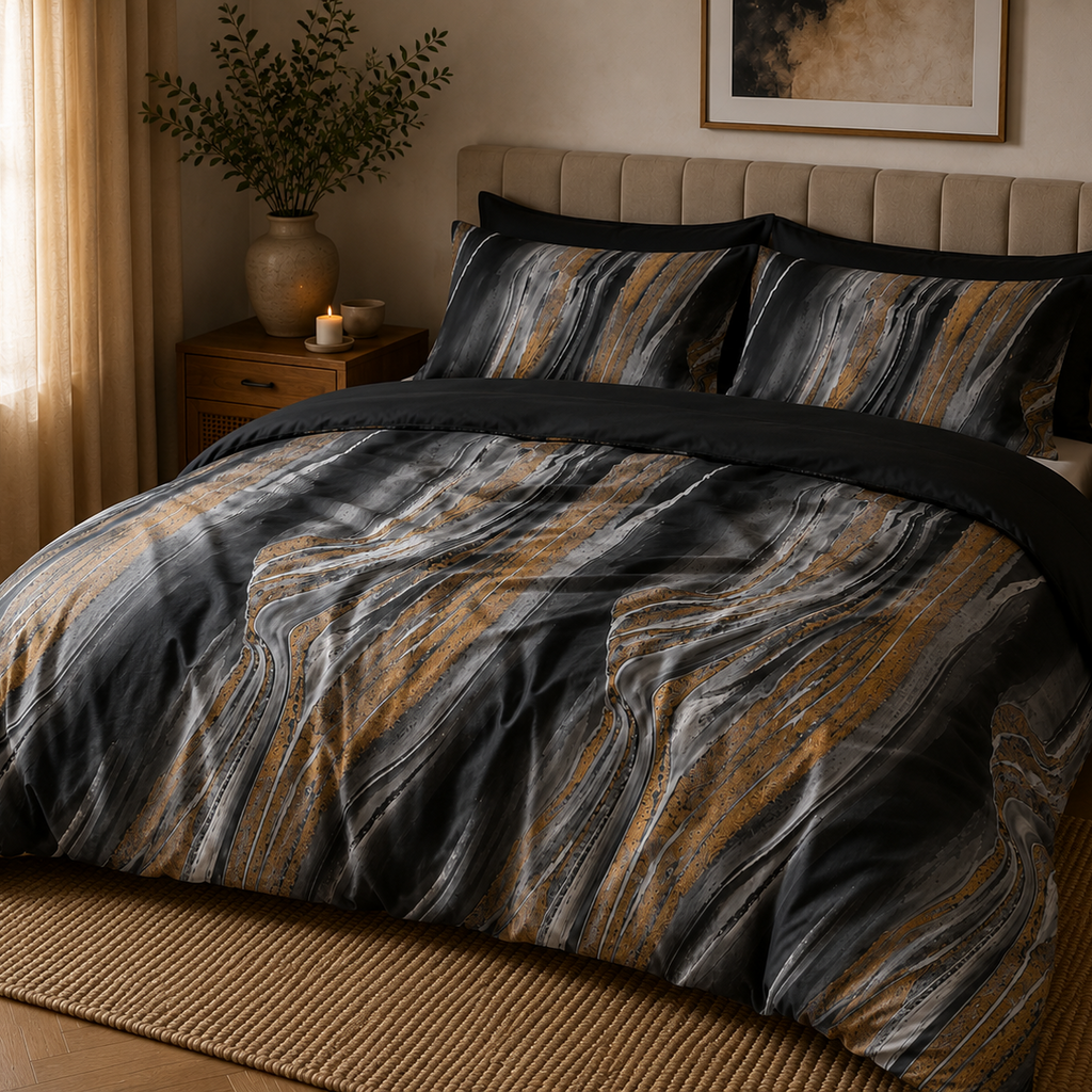 Beau Maison Marble Black Easy Dekbed / Hoesloos Dekbed - Uni Onderzijde