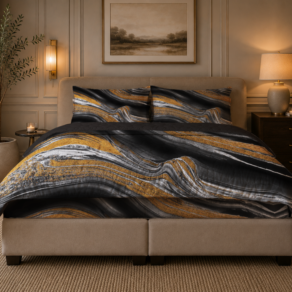 Beau Maison Marble Black Easy Dekbed / Hoesloos Dekbed - Uni Onderzijde