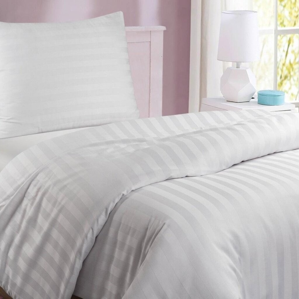 Beau Maison Hotelinnen CVC Dekbedovertrek Wit | 27mm Streep | Bulk Packing