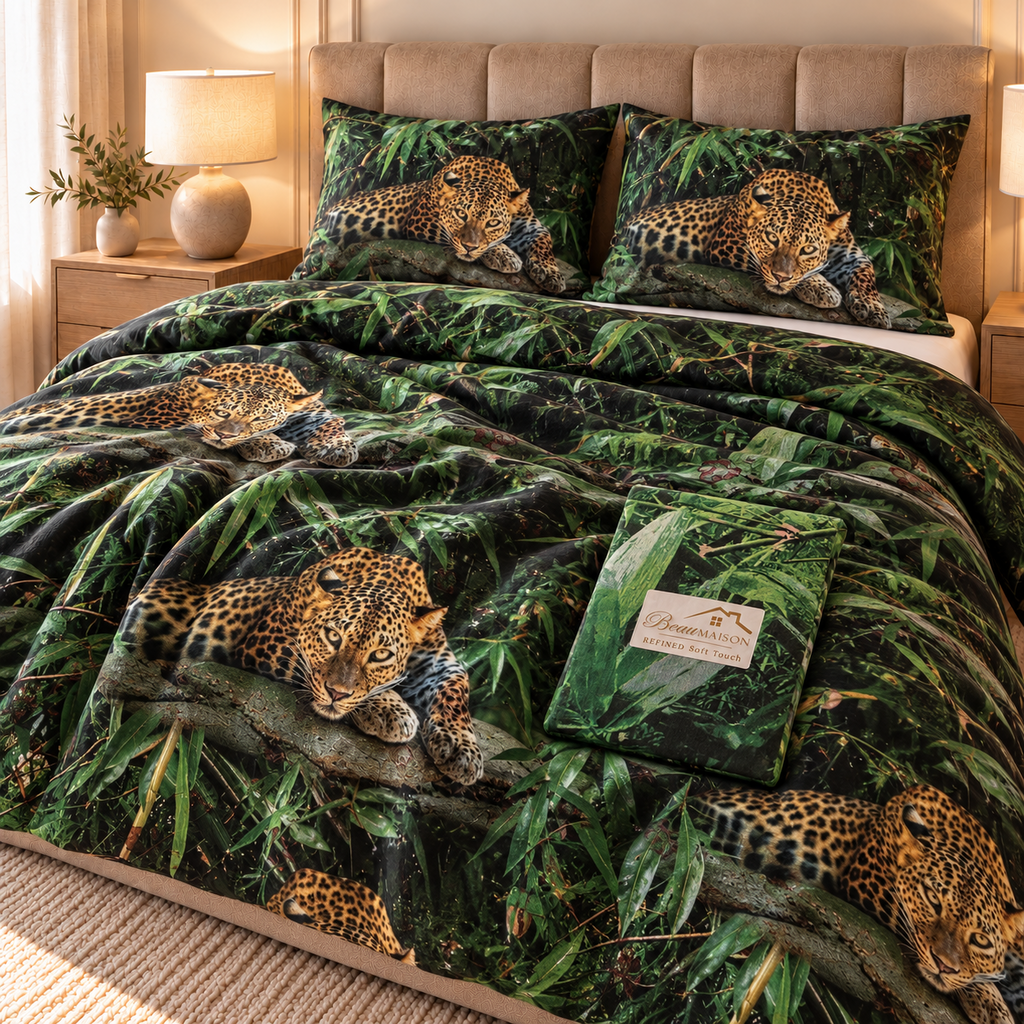 Beau Maison Jungle Leopard Black Microvezel Dekbedovertrek