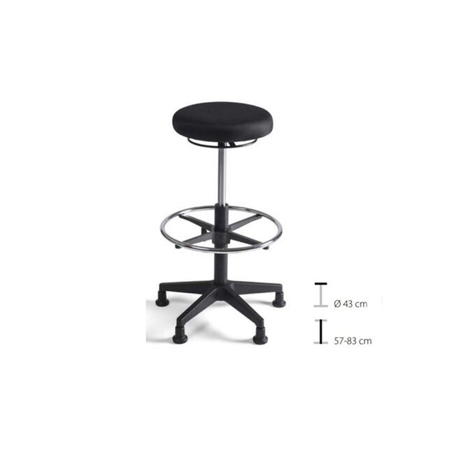 Werkkruk Tabouret stof hoog zwart