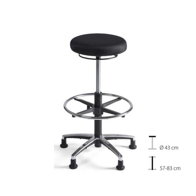 Werkkruk Tabouret stof hoog aluminium