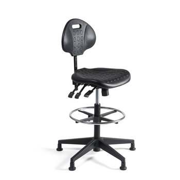 Werkstoel nylon hoog zwart