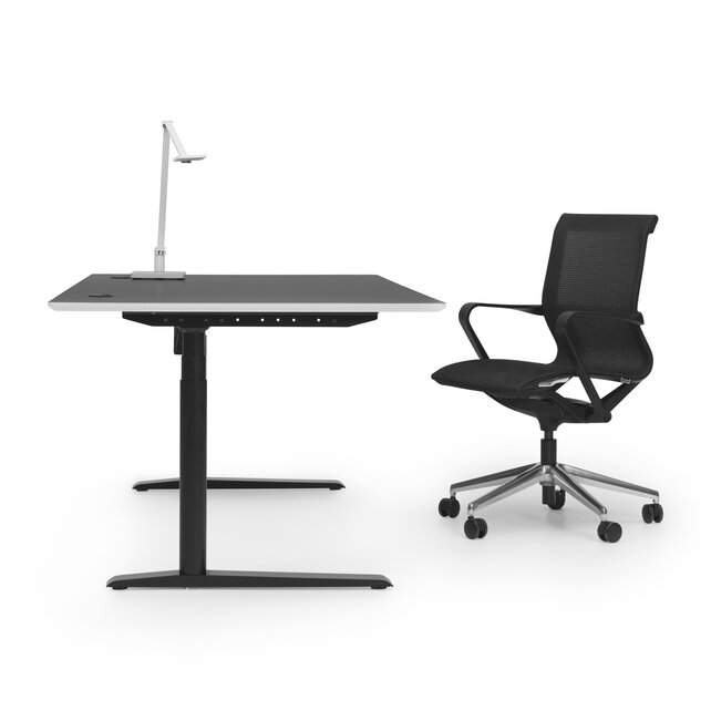 Zit sta bureau Invito zwart | Jet mix Zit sta bureau Invito zwart | Jet mix