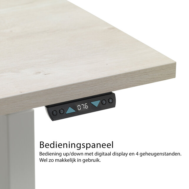 Zit-sta bureau Flow Massief eiken