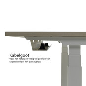 Zit-sta bureau Flow Massief eiken