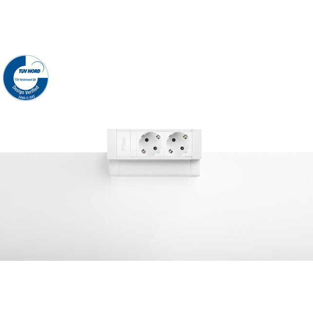 Filex Power Desk Up | 2x 230V,  kleur zwart-wit