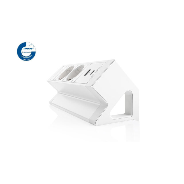 Filex Power Desk Up | opbouwmodule 2x 230V 2x USB A+C, zwart-wit