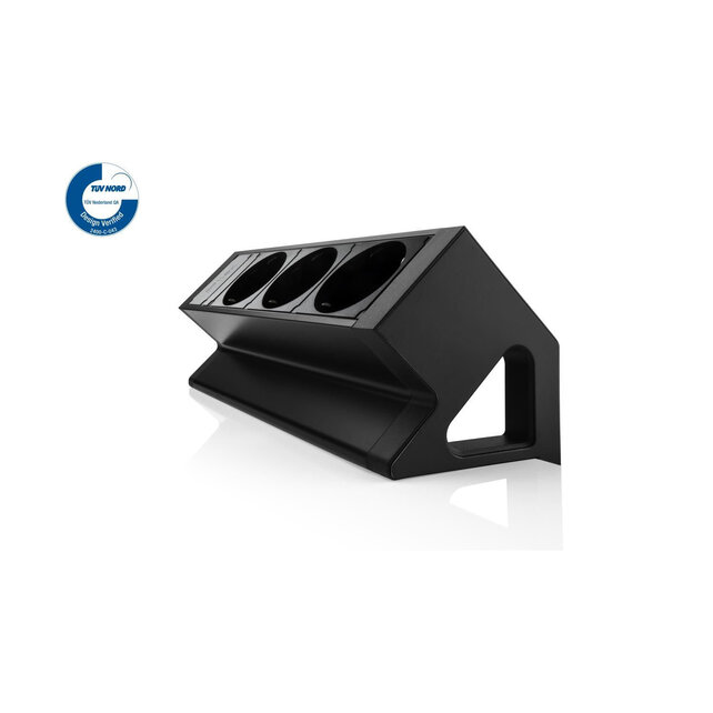 Filex Power Desk Up | opbouwmodule 3x 230V, zwart-wit