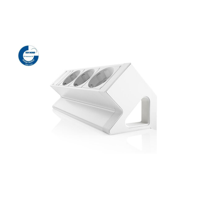 Filex Power Desk Up | opbouwmodule 3x 230V, zwart-wit