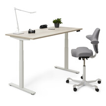 Zit sta bureau Flow | wit frame