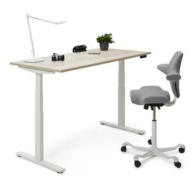 Zit-sta bureau Flow | wit frame