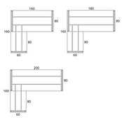 Zit sta hoekbureau Flow | wit frame