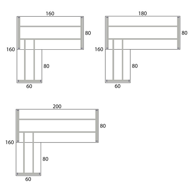 Zit sta hoekbureau Flow | wit frame