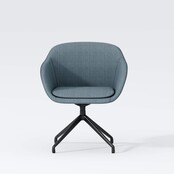 Vergaderstoel Shell zwart | blauw